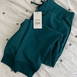 Mandala Scrubs High Waisted Joggers Caribbean Blue